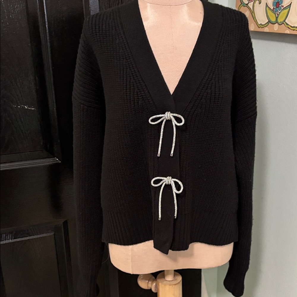 Black Sweater with Silver Accents